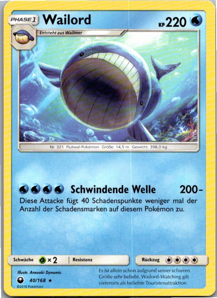 Wailord 40/168 Sturm Am Firmament – Vorderseite