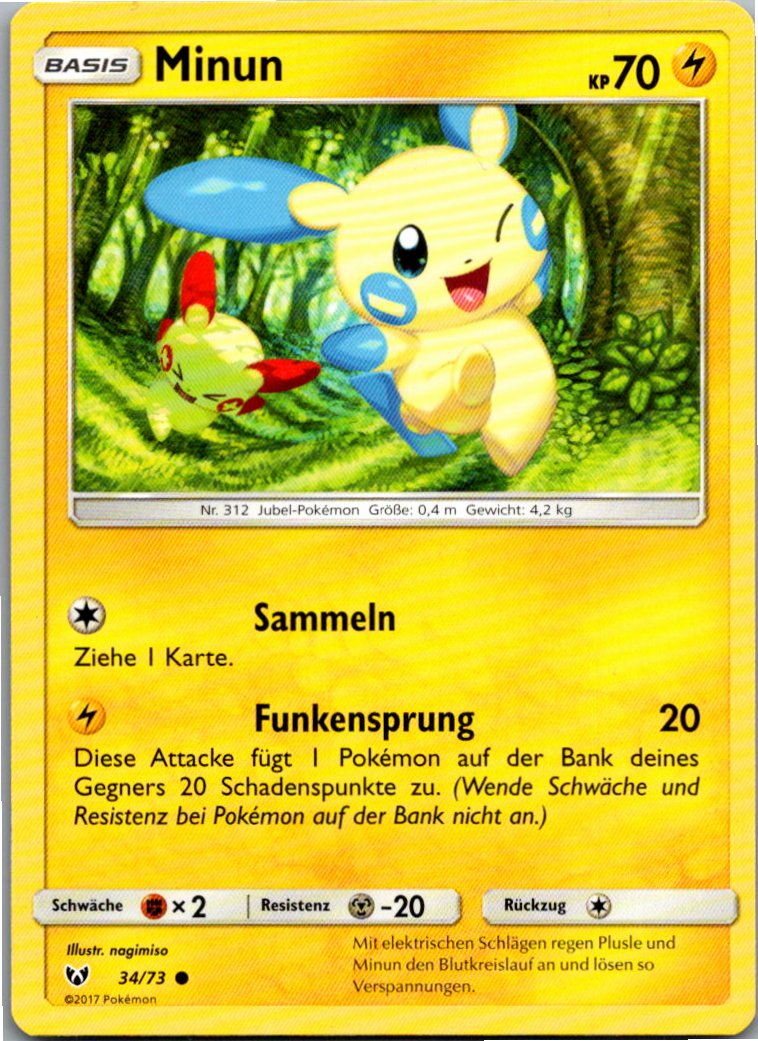 Minun 34/73 Schimmernde Legenden – Vorderseite