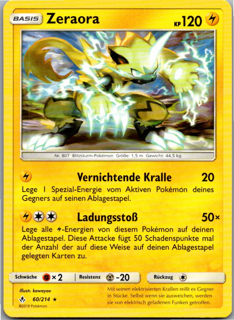 Zeraora 60/214 Kräfte im Einklang – Vorderseite
