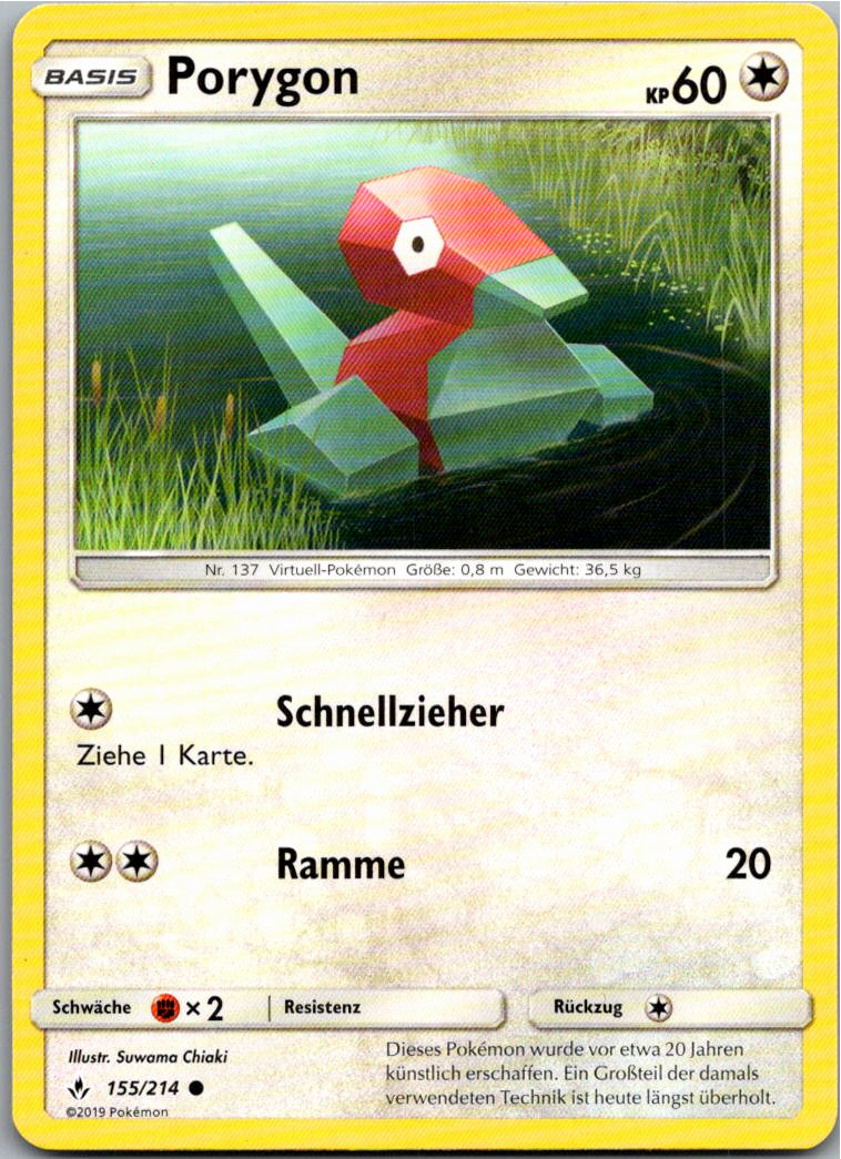 Porygon 155/214 Kräfte im Einklang – Vorderseite