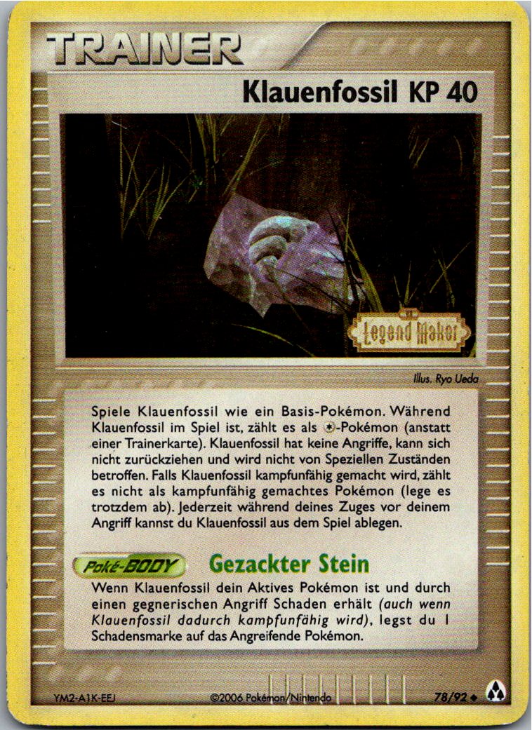 Klauenfossil 78/92 EX Legend Maker – Vorderseite