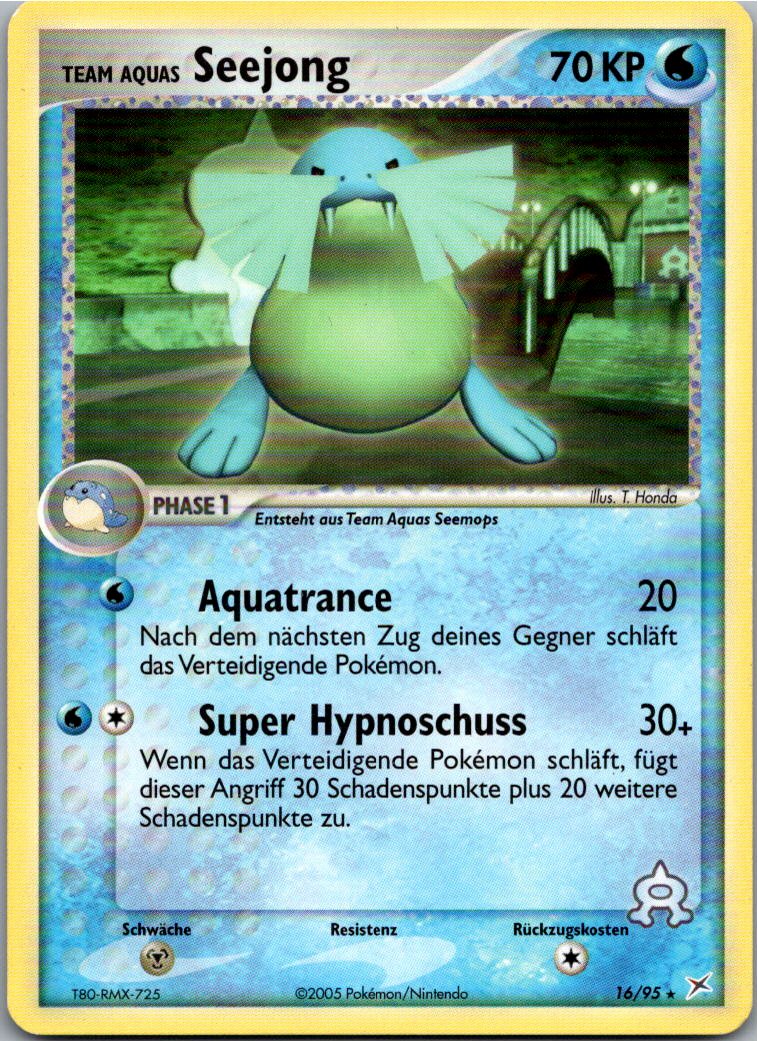 Team Aquas Seejong 16/95 EX Team Magma vs Team Aqua – Vorderseite