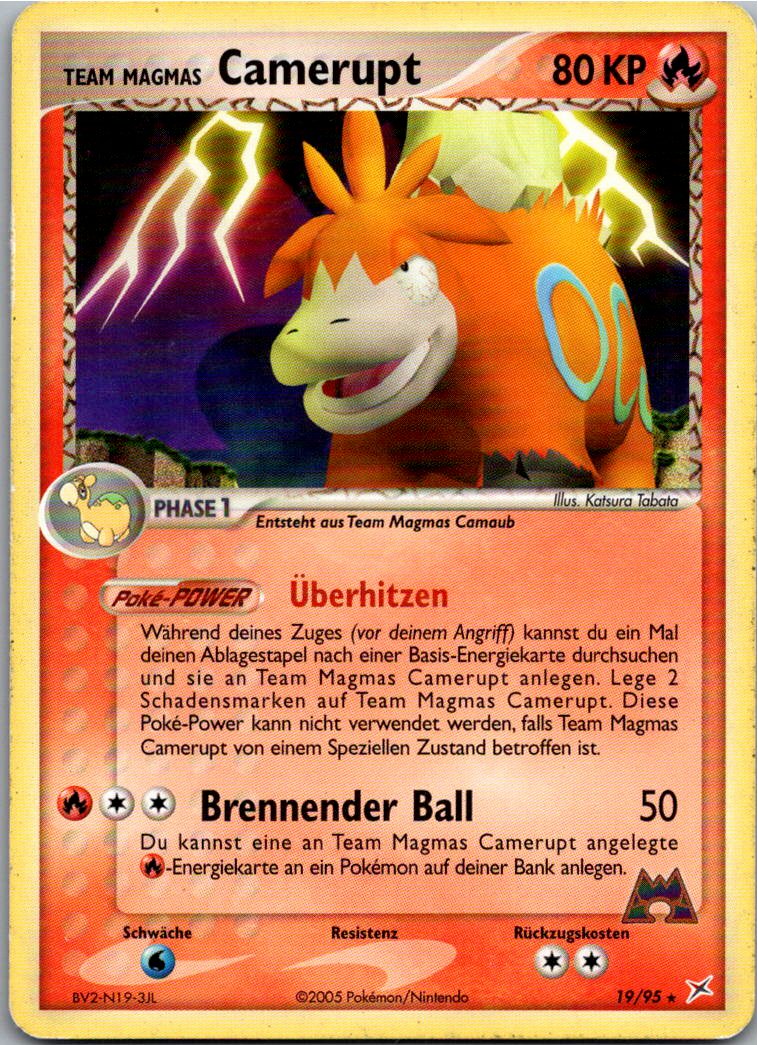 Team Magmas Camerupt 19/95 EX Team Magma vs Team Aqua – Vorderseite