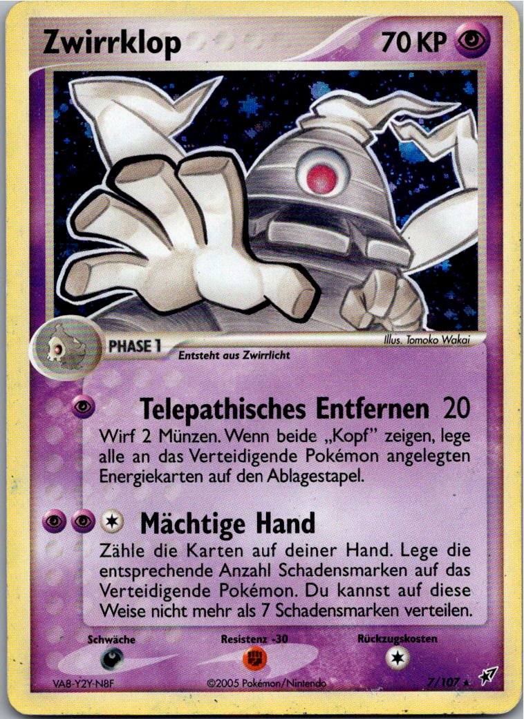 Zwirrklop 7/107 EX Deoxys – Vorderseite