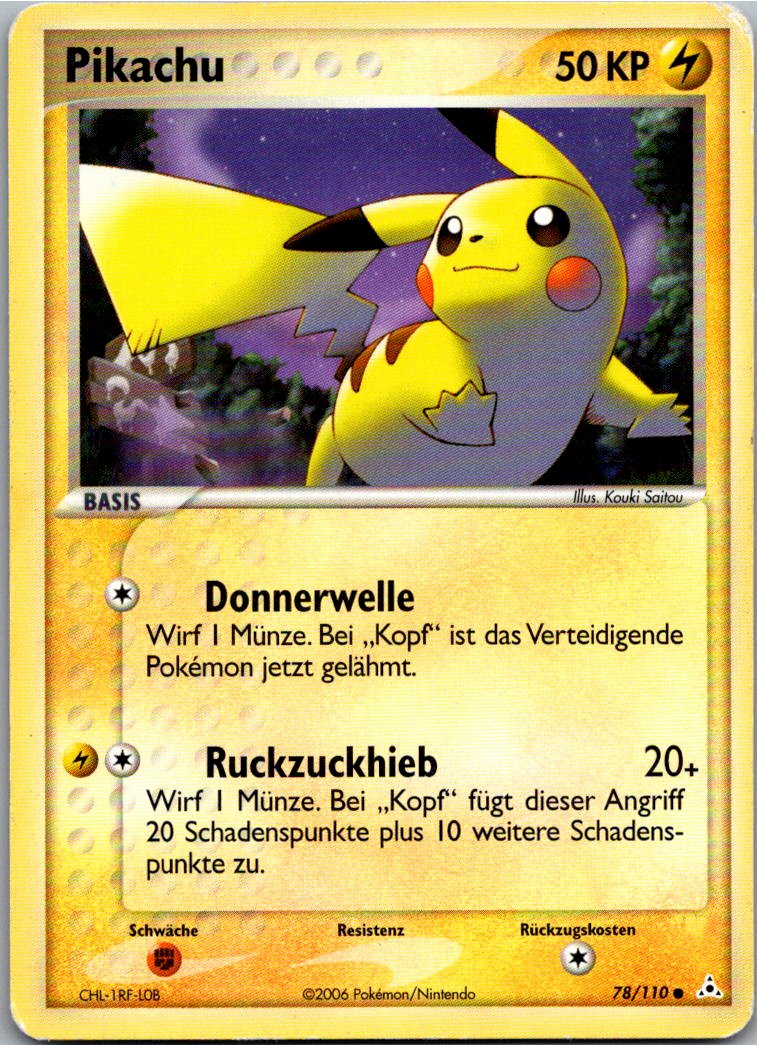 Pikachu 78/110 EX Holon Phantoms – Vorderseite