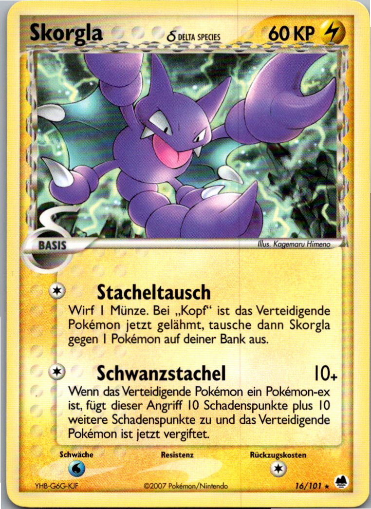 Skorgla 16/101 EX Dragon Frontiers – Vorderseite