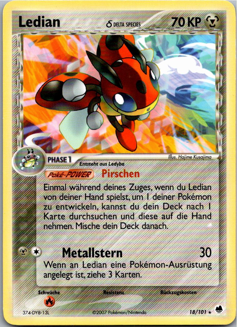 Ledian 18/101 EX Dragon Frontiers – Vorderseite