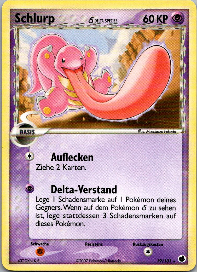 Schlurp 19/101 EX Dragon Frontiers – Vorderseite