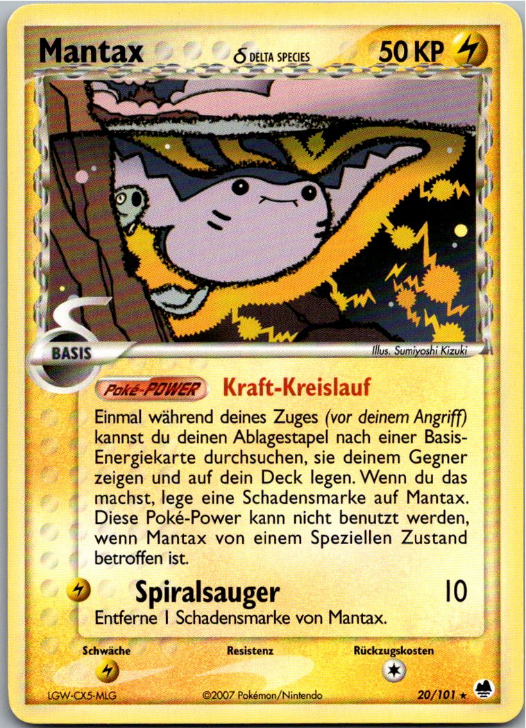 Mantax 20/101 EX Dragon Frontiers – Vorderseite