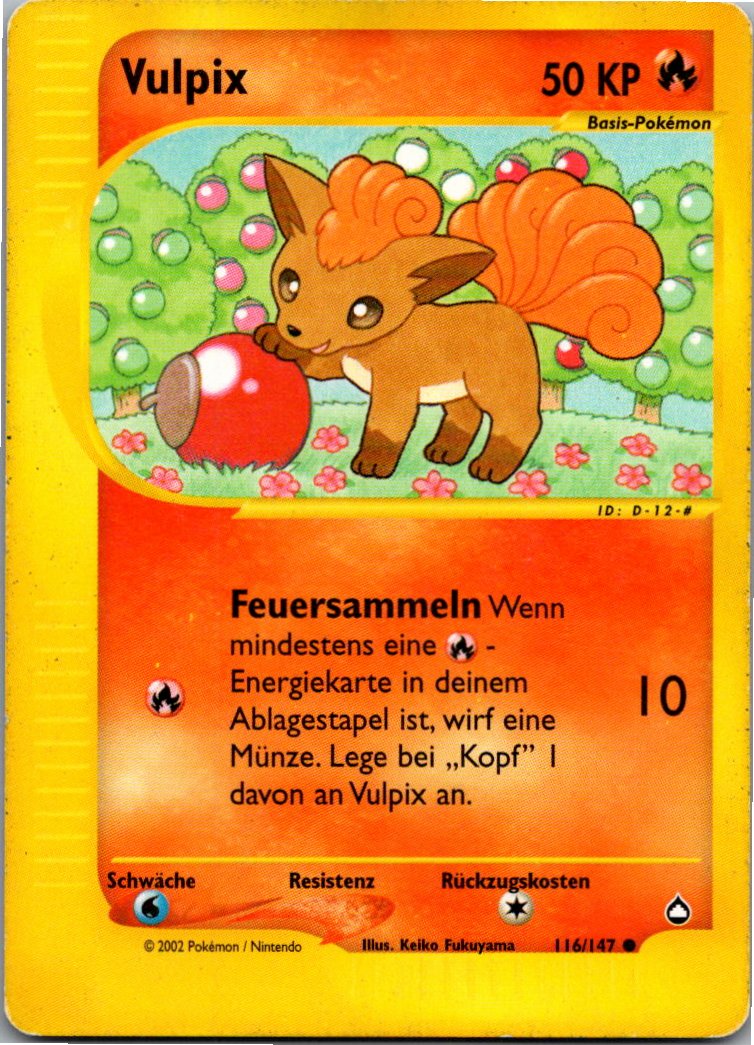 Vulpix 116/147 Aquapolis – Vorderseite