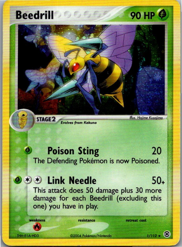 Beedrill Bibor 1/112 EX Feuerrot & Blattgrün – Vorderseite