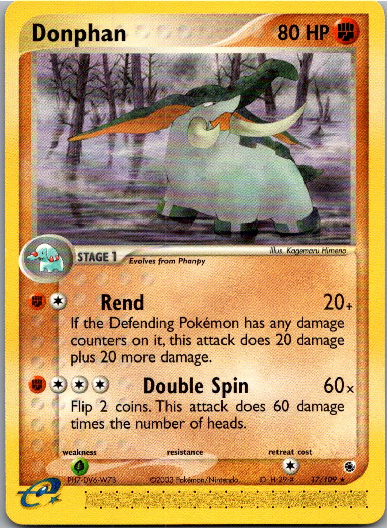 Donphan 17/109 EX Rubin & Saphir – Vorderseite