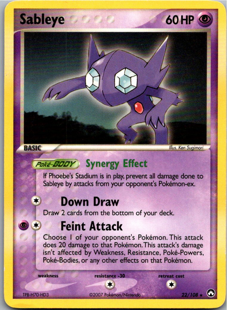 Sableye Zobiris 22/108 EX Power Keepers – Vorderseite