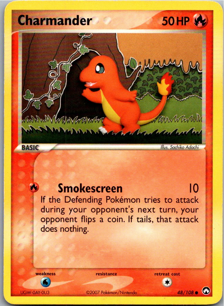 Charmander Glumanda 48/108 EX Power Keepers – Vorderseite