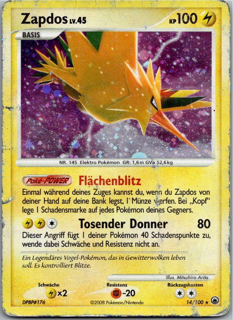 Zapdos 14/100 Majestätischer Morgen – Vorderseite