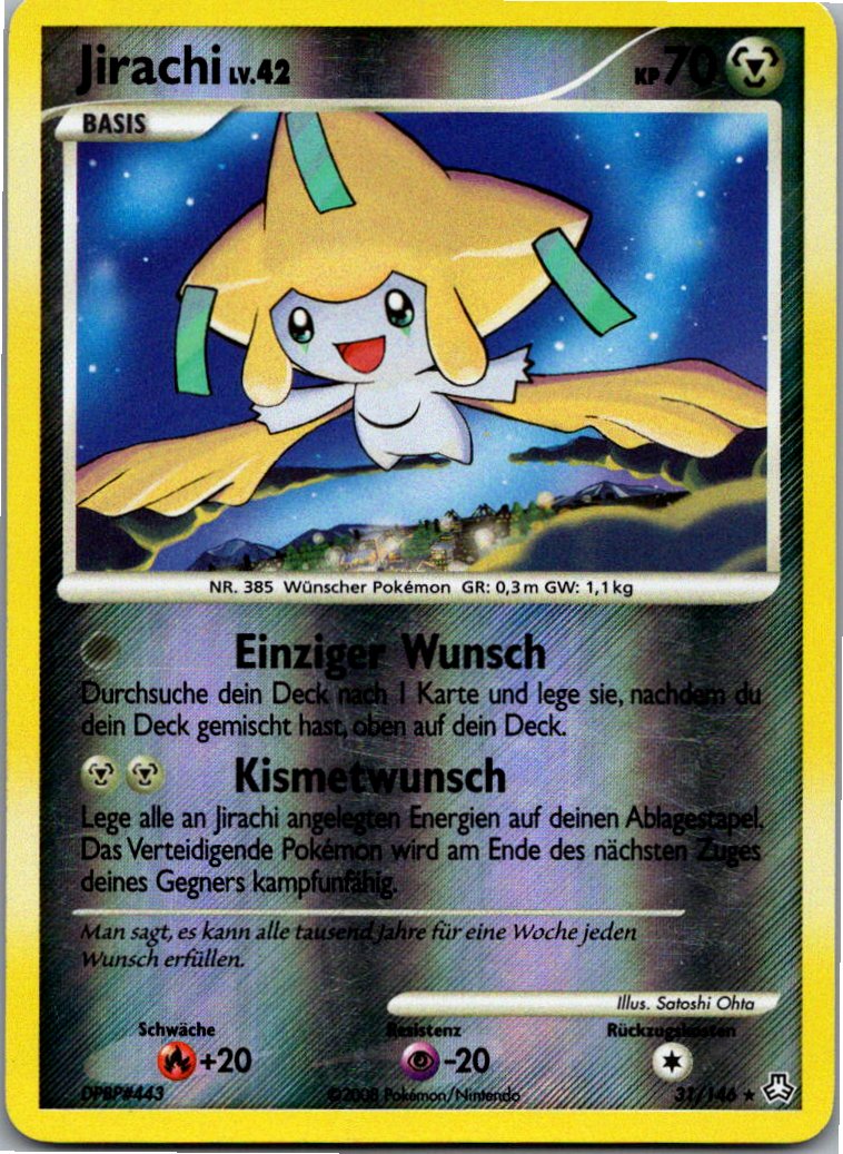 Jirachi 31/146 Erwachte Legenden – Vorderseite