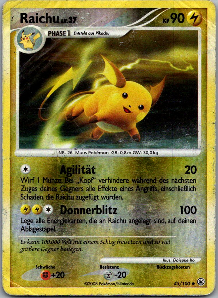 Raichu 45/100 Majestätischer Morgen – Vorderseite