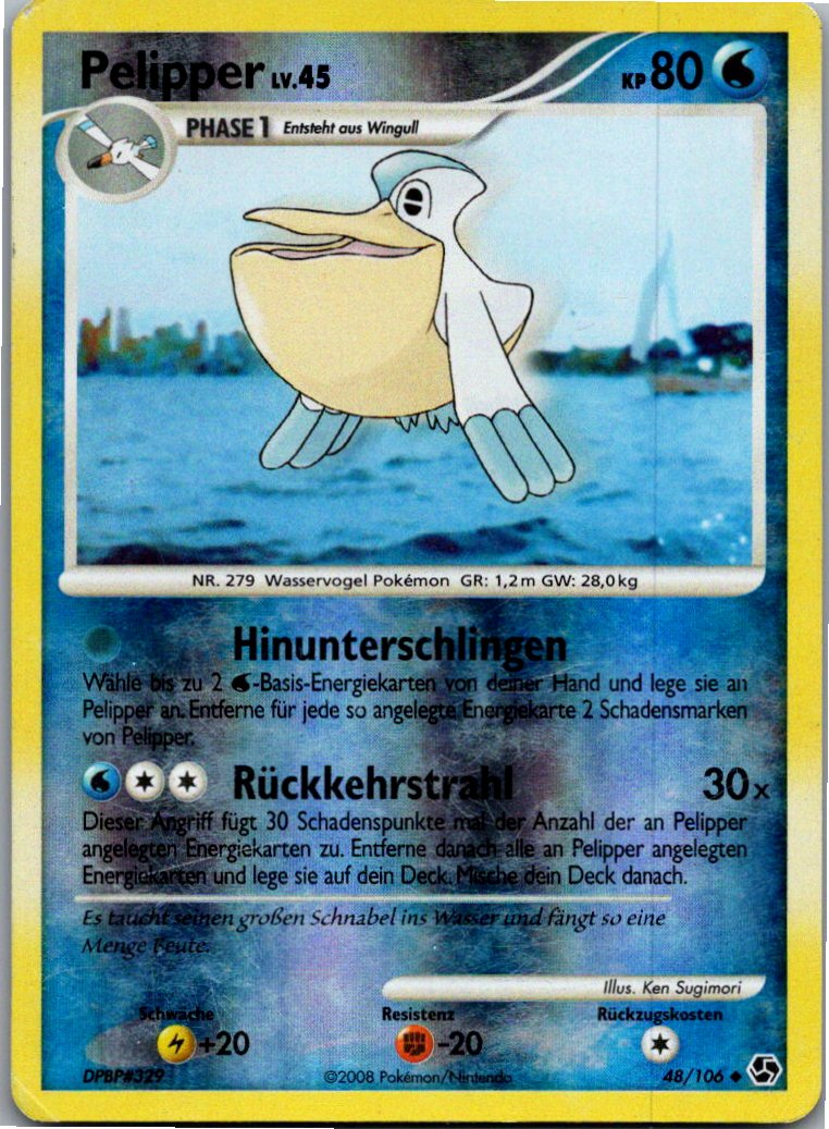 Pelipper 48/106 Epische Begegnungen – Vorderseite