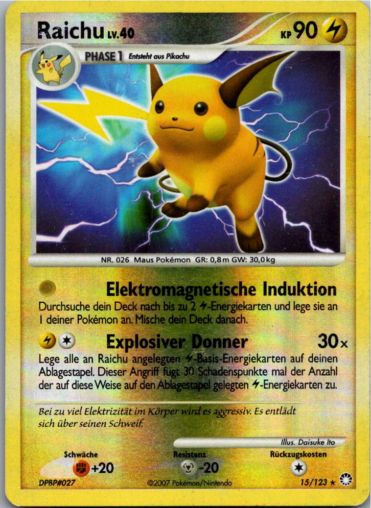 Raichu 15/123 Geheimnisvolle Schätze – Vorderseite
