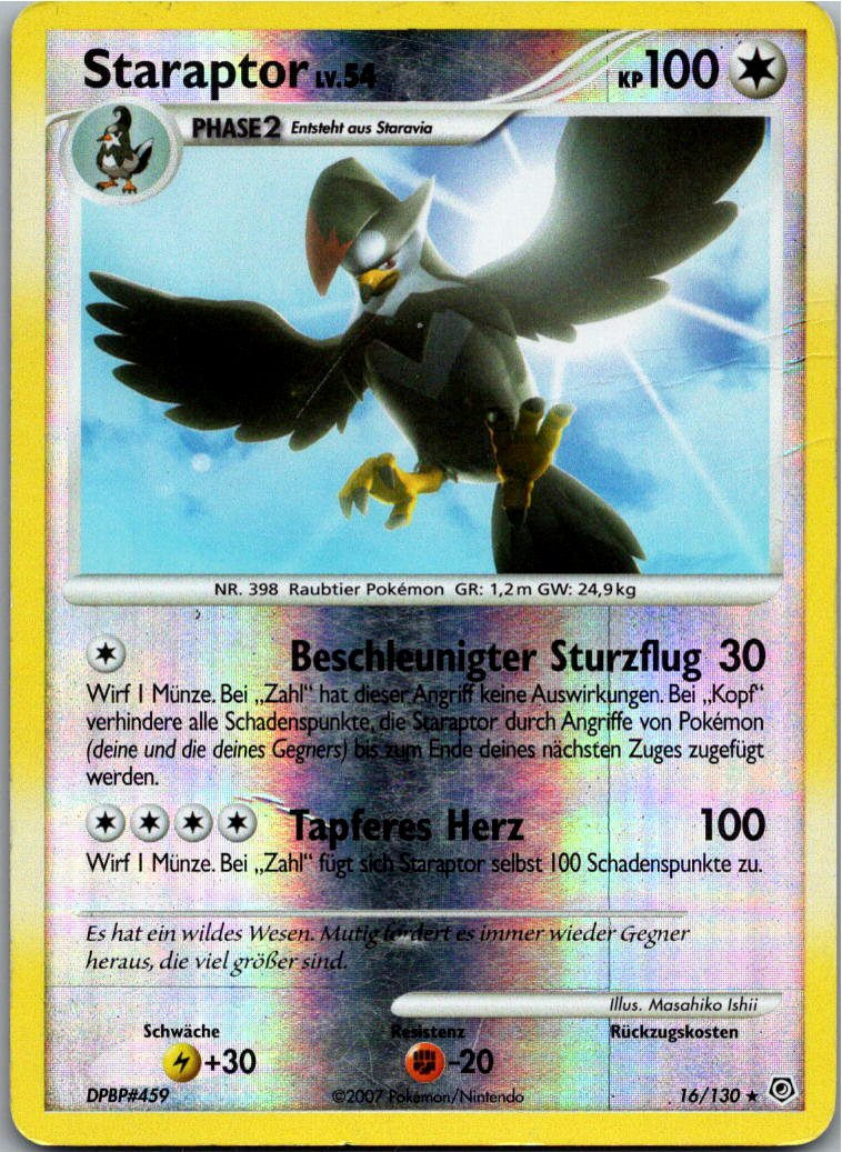 Staraptor 16/130 Diamant & Perl – Vorderseite