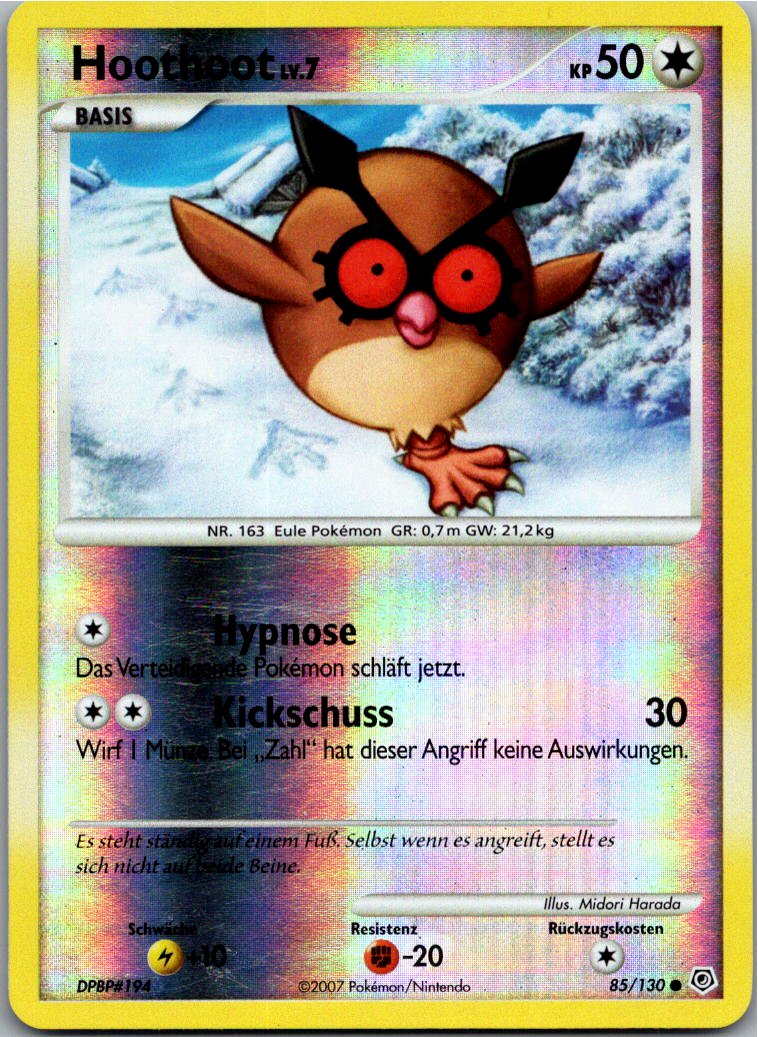 Hoothoot 85/130 Diamant & Perl – Vorderseite