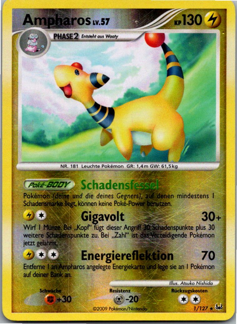 Ampharos 1/127 Platin – Vorderseite