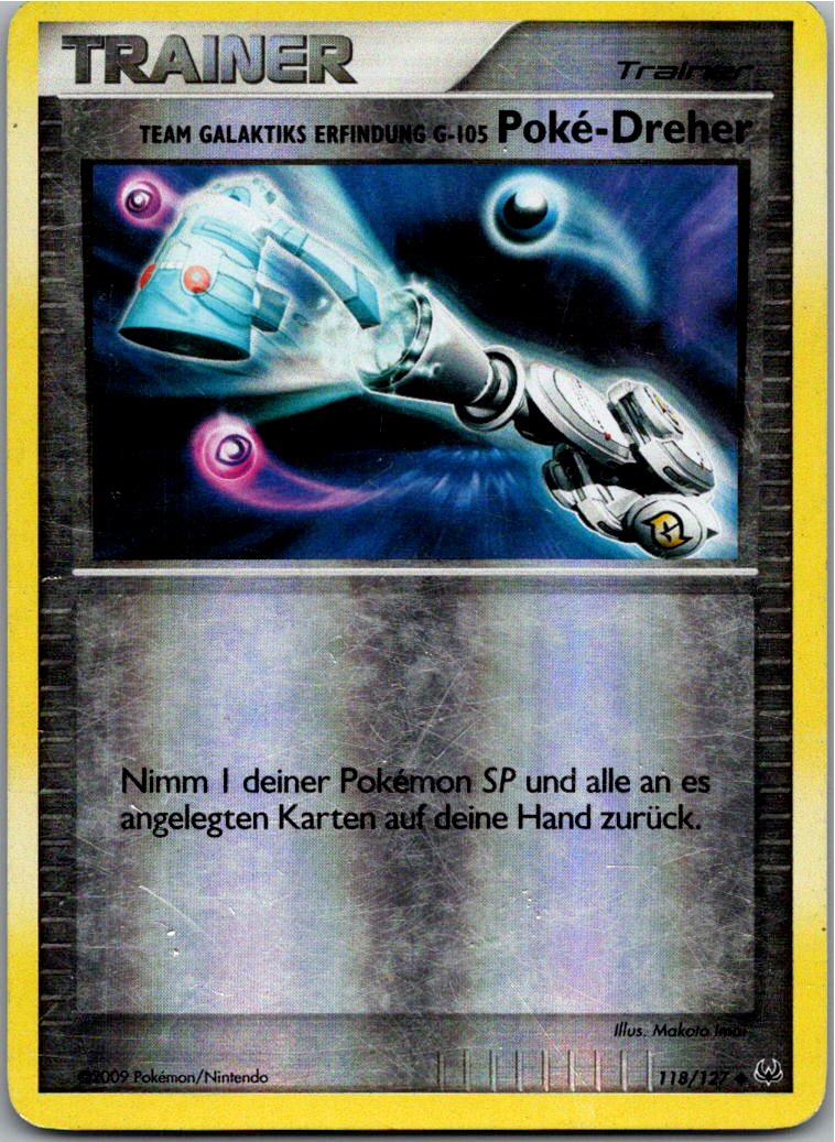 Team Galaktiks Erfindung G-105 Pokedreher 118/127 Platin – Vorderseite