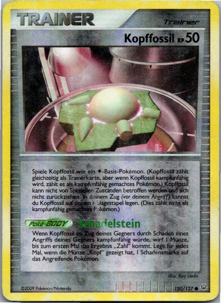 Kopffossil 120/127 Platin – Vorderseite