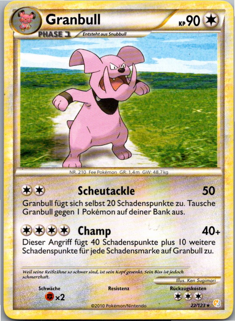 Granbull 22/123 HeartGold SoulSilver – Vorderseite
