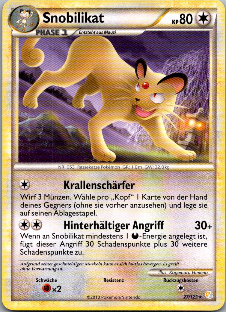 Snobilikat 27/123 HeartGold SoulSilver – Vorderseite