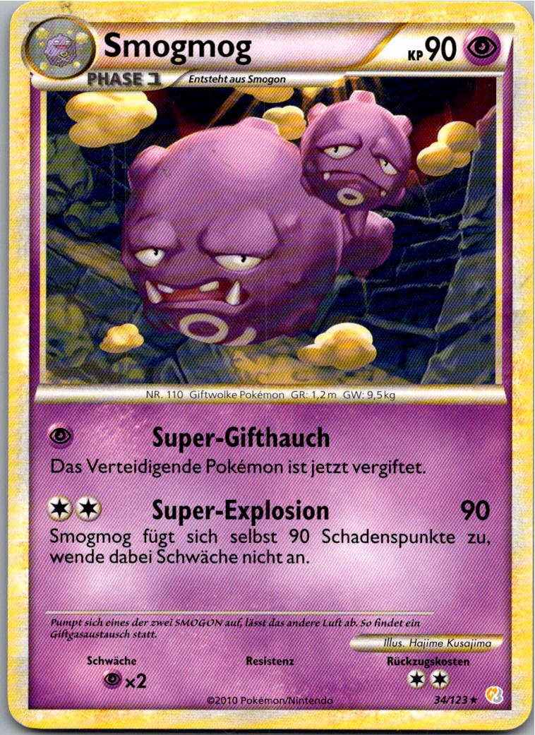 Smogmog 34/123 HeartGold SoulSilver – Vorderseite