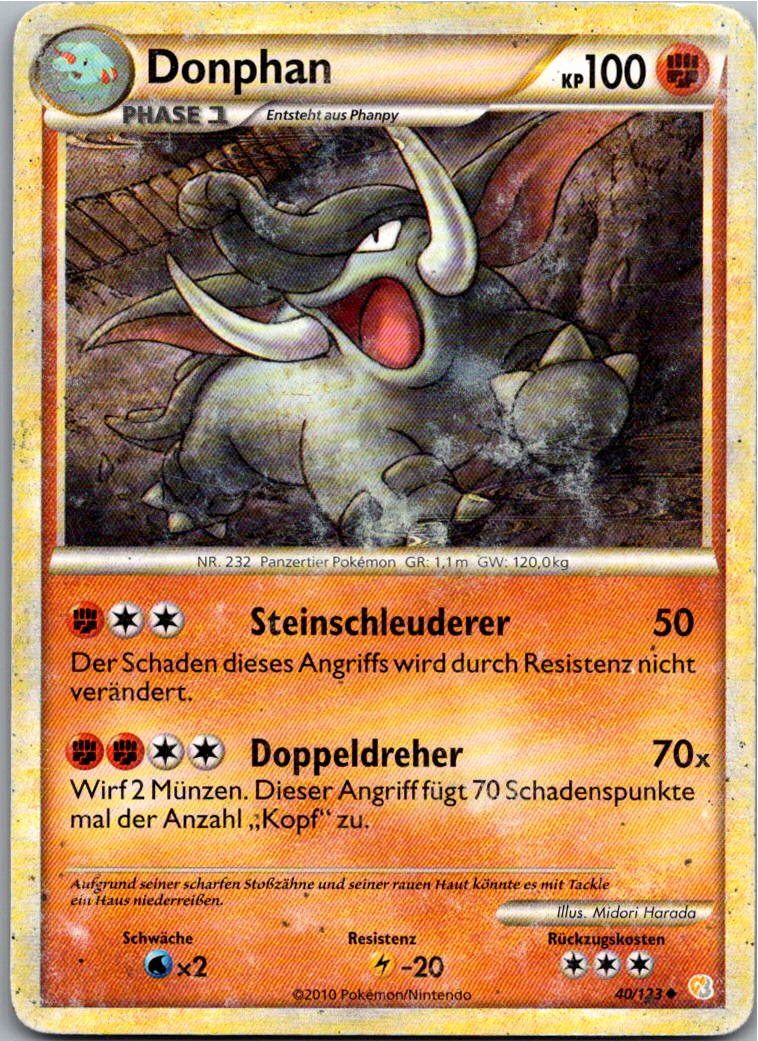 Donphan 40/123 HeartGold SoulSilver – Vorderseite