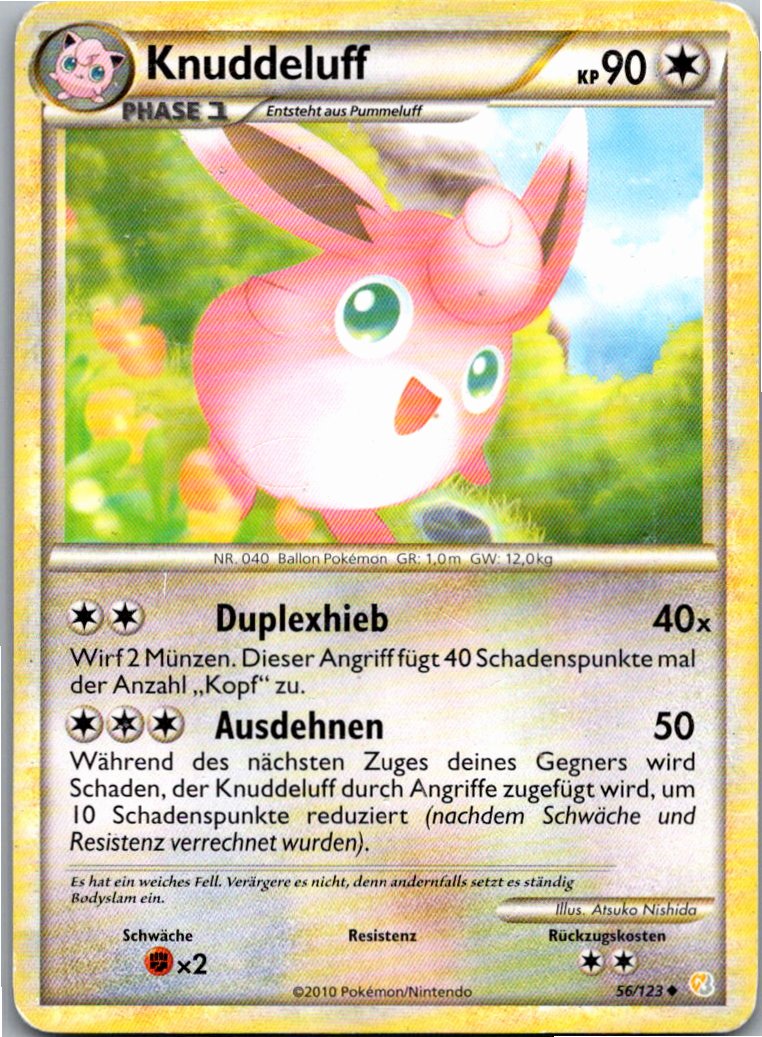 Knuddeluff 56/123 HeartGold SoulSilver – Vorderseite