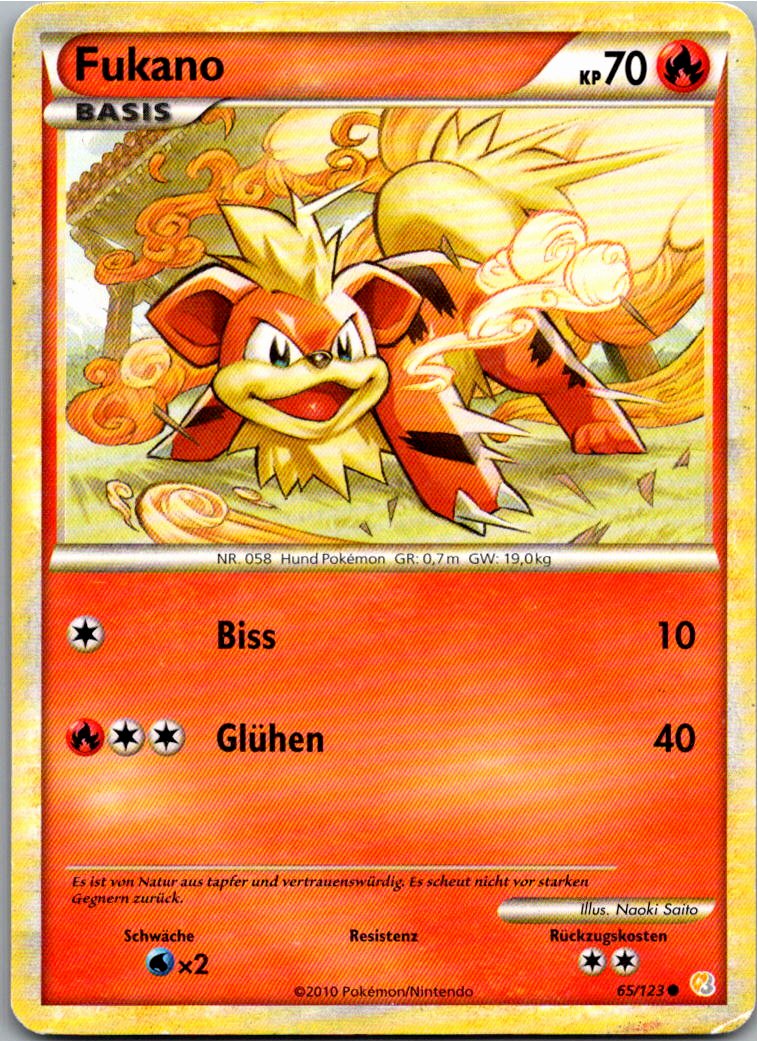 Fukano 65/123 HeartGold SoulSilver – Vorderseite