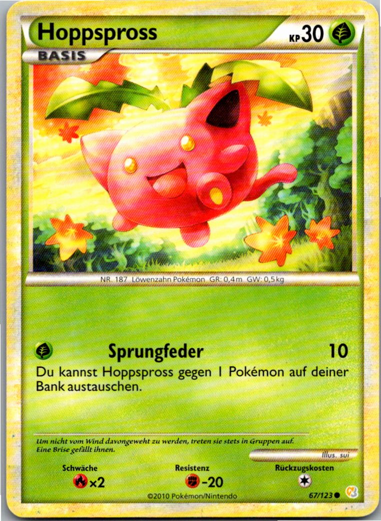Hoppspross 67/123 HeartGold SoulSilver – Vorderseite