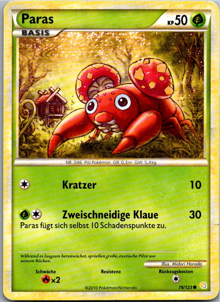 Paras 76/123 HeartGold SoulSilver – Vorderseite