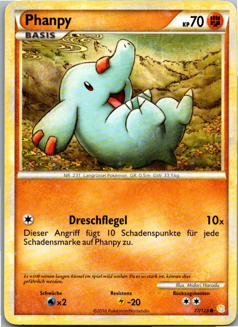 Phanpy 77/123 HeartGold SoulSilver – Vorderseite
