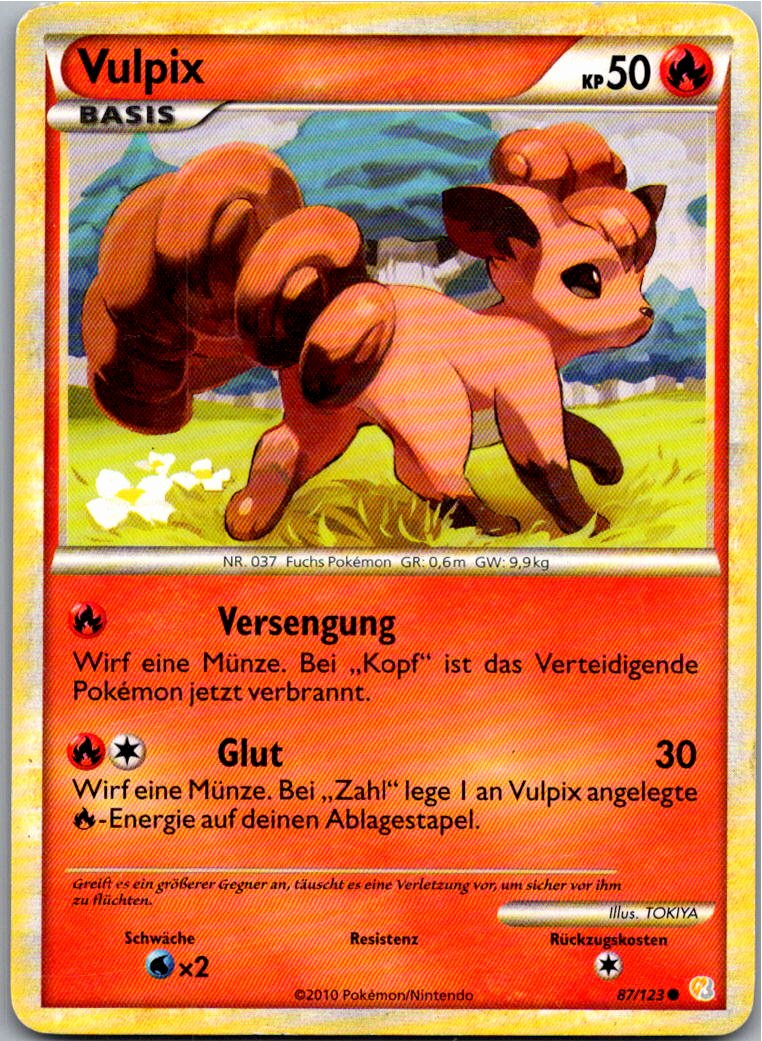 Vulpix 87/123 HeartGold SoulSilver – Vorderseite