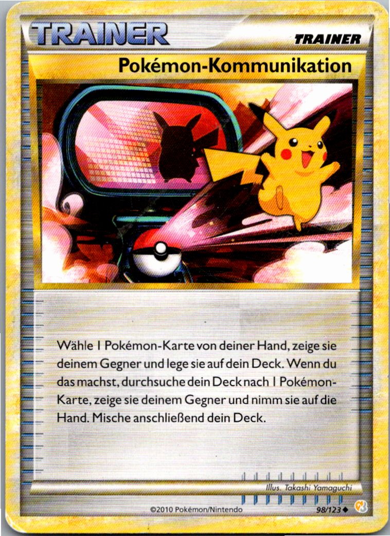 Pokémon-Kommunikation 98/123 HeartGold SoulSilver – Vorderseite