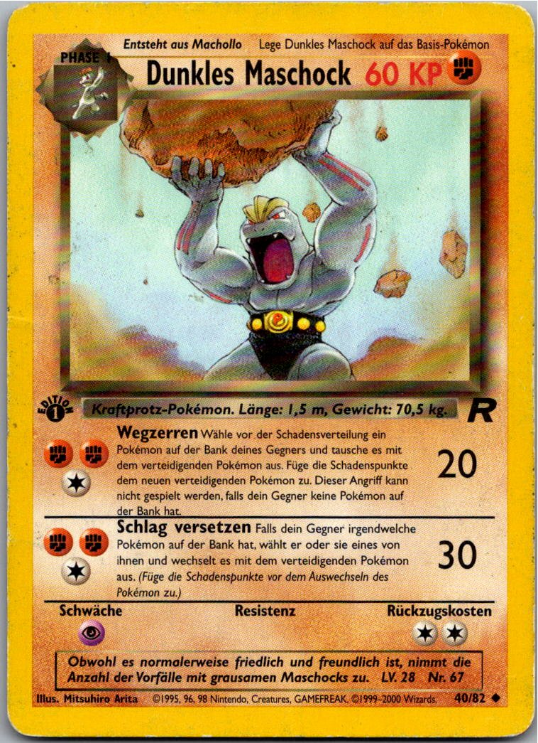 Dunkles Maschock 40/82 Team Rocket – Vorderseite