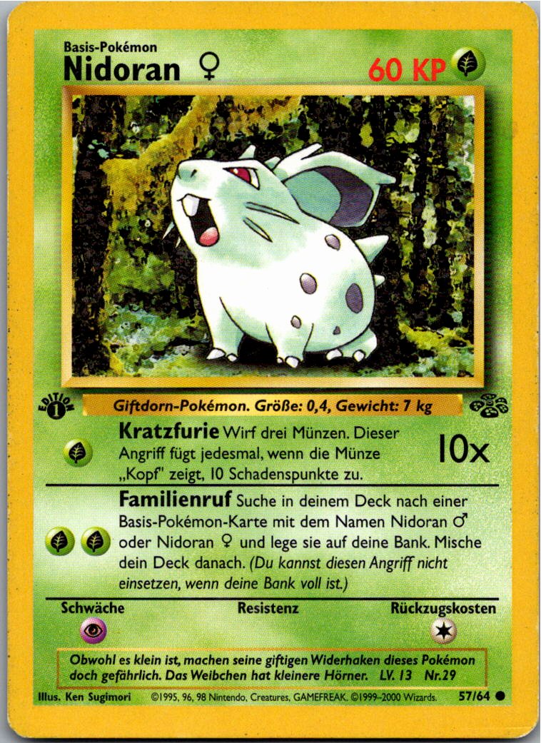 Nidoran 57/64 Dschungel – Vorderseite