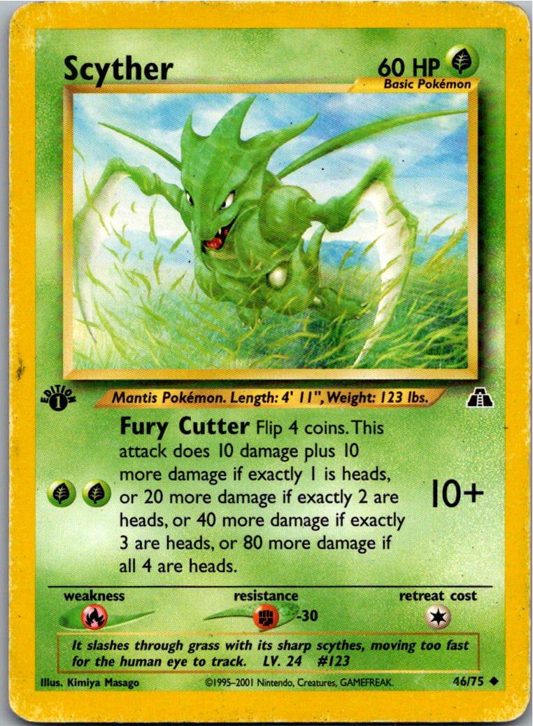 Scyther Sichlor 46/75 Neo Entdeckung – Vorderseite