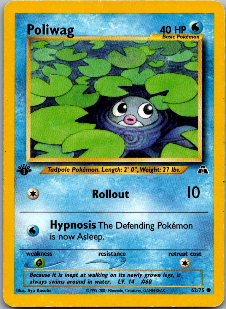 Poliwag Quapsel 62/75 Neo Entdeckung – Vorderseite