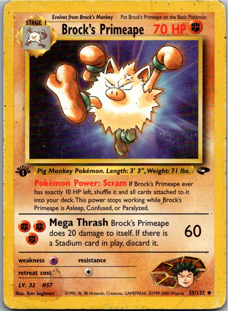Brock's Primeape 35/132 Gym Challenge – Vorderseite