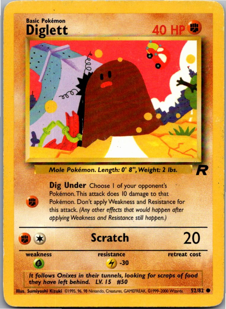 Diglett Digda 52/82 Team Rocket – Vorderseite