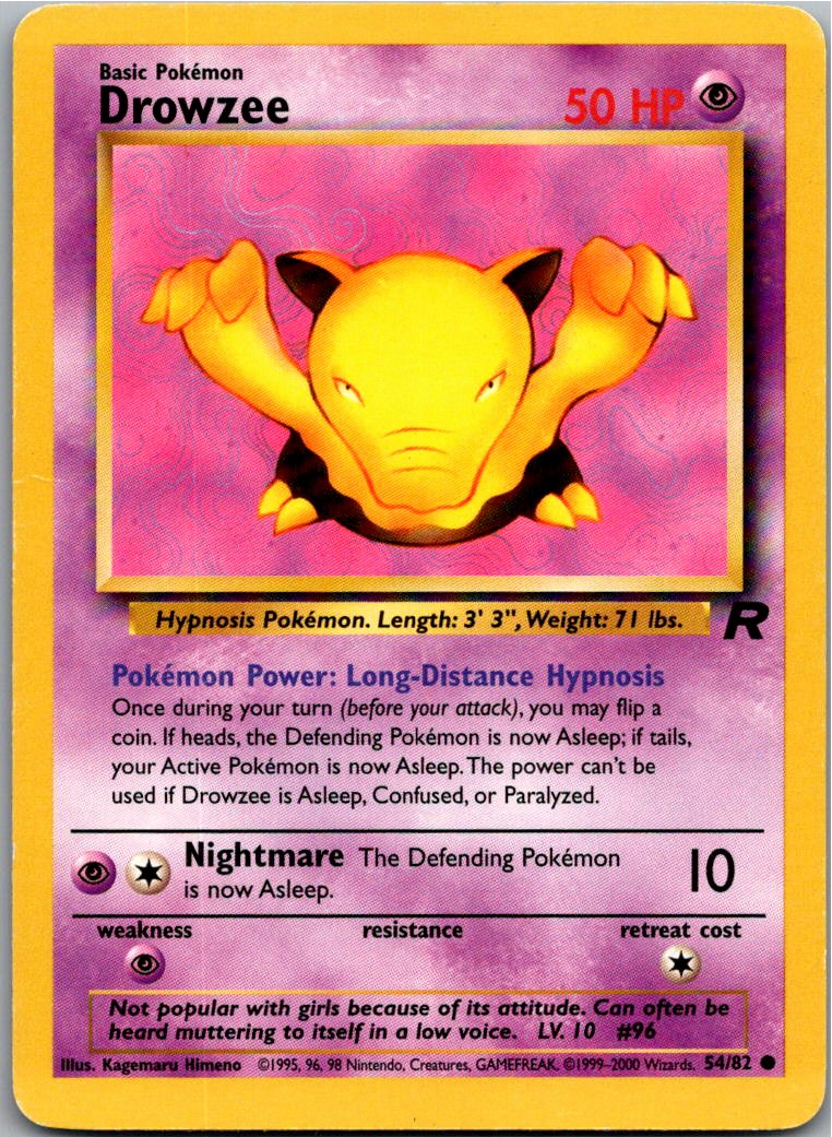 Drowzee Traumato 54/82 Team Rocket – Vorderseite
