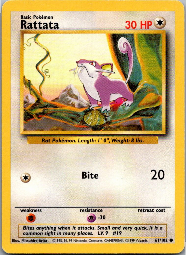 Rattata Rattfratz 61/102 Grundset – Vorderseite