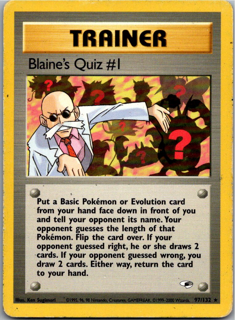 Blaine's Quiz #1 97/132 Gym Heroes – Vorderseite