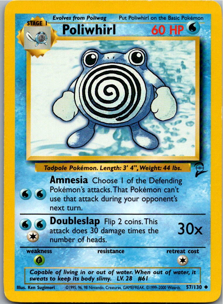 Poliwhirl Quaputzi 57/130 Base Set 2 – Vorderseite