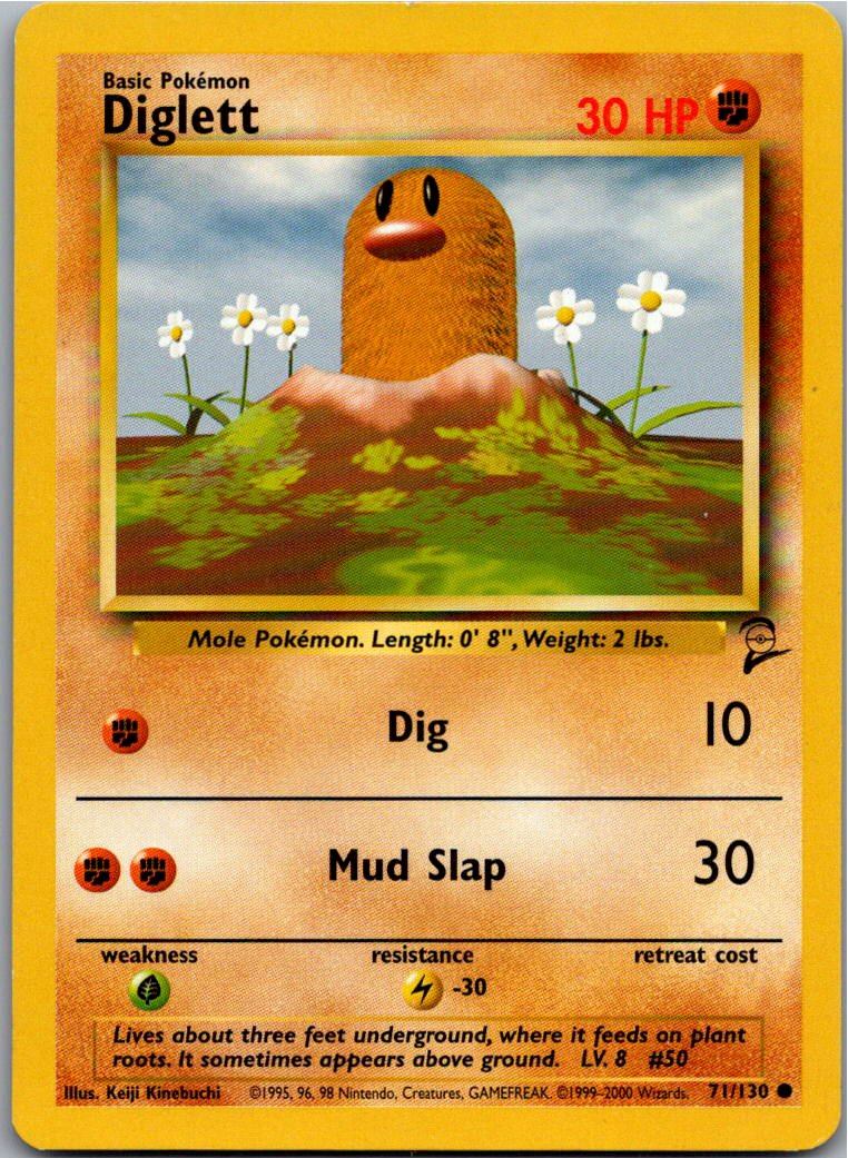 Diglett Digda 71/130 Base Set 2 – Vorderseite